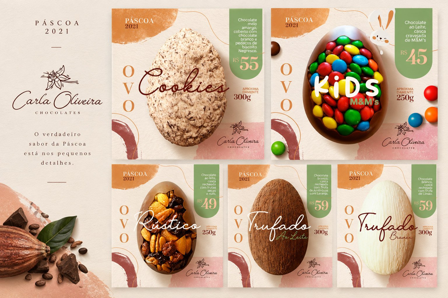 Carla Oliveira Chocolates — mídias sociais, nova campanha de Páscoa